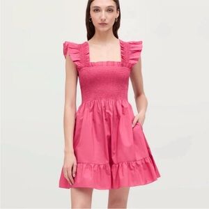 Hill House Home The Elizabeth Nap Dress in Lipstick Pink Cotton in Size M